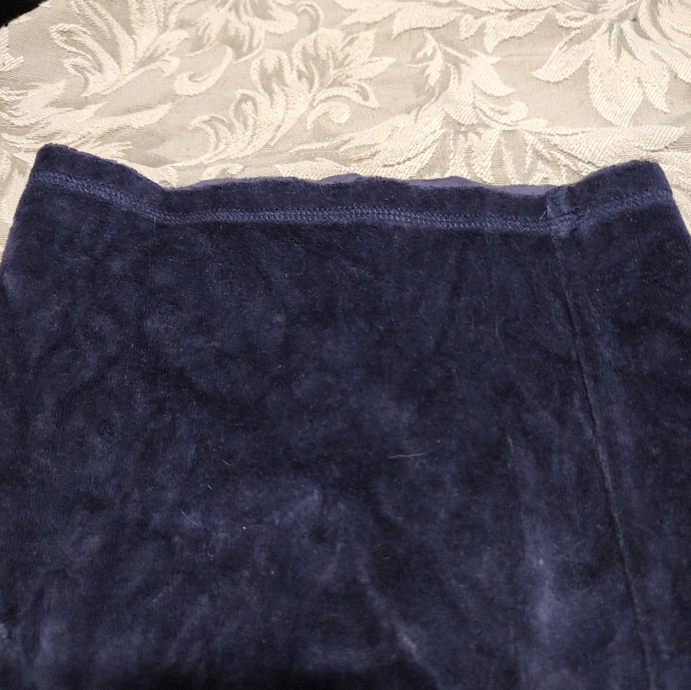 💜🍇💜 Luscious Plush Rhinestone Deep Grape Purple Velvet Velour Sweatpants - MT - Picture 3 of 8